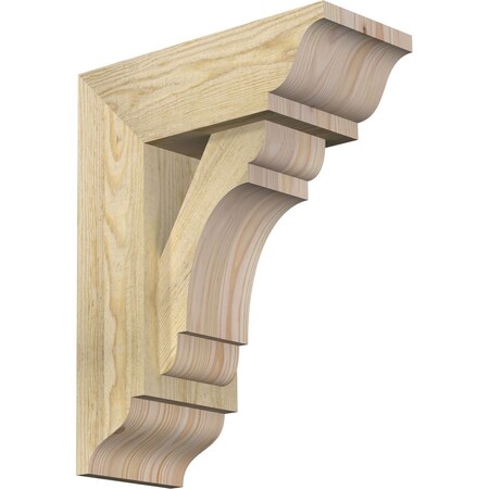Ekena Millwork Olympic Traditional Rough Sawn Bracket w/ Offset Brace, Douglas Fir, 6"W x 14"D x 18"H BKT0604X14X18OLY01RDF